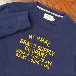 The Normal Brand Sweatshirt Mens Medium Navy Blue Crewneck Pullover Cotton